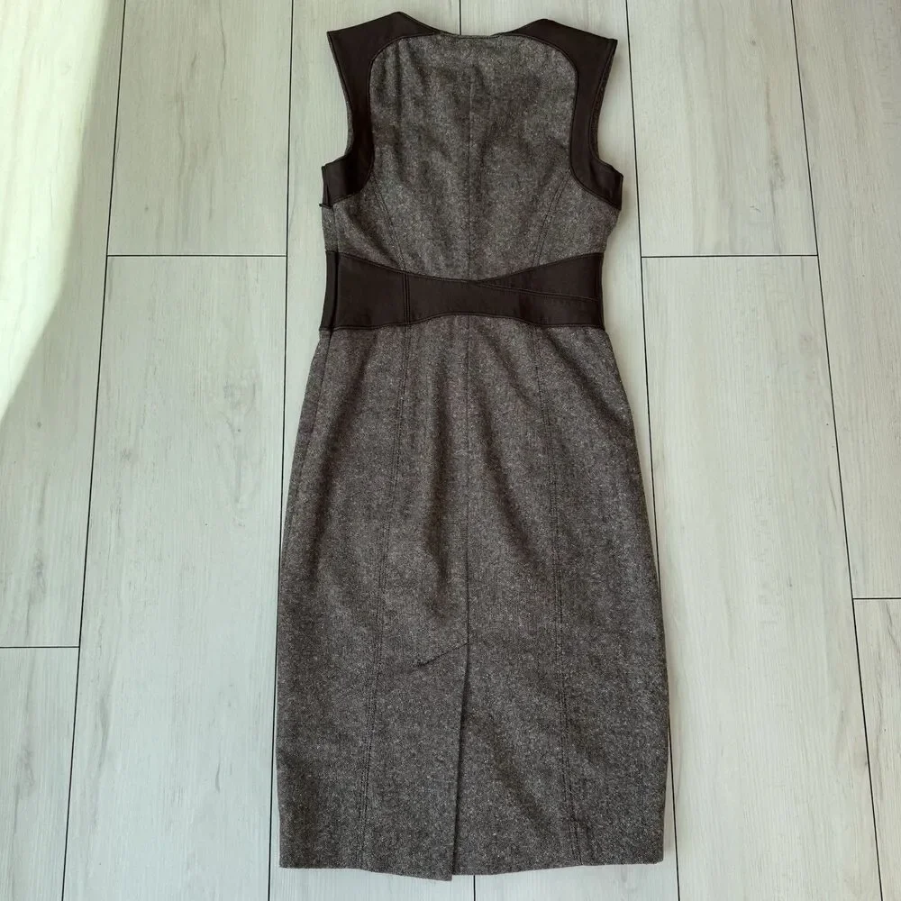 Vintage Y2K Bebe Corset Waist Bodycon Midi Dress Real Leather Straps Size 4 - Picture 10 of 16